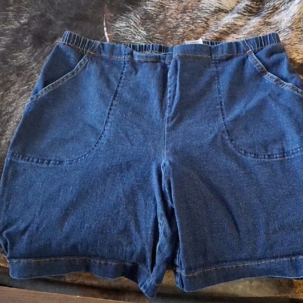 Real Size Denim Blue Women's Shorts
